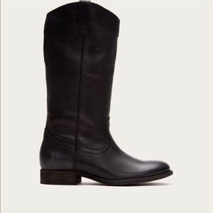 Frye Black Melissa Pull on Round Toe Boot 3471447